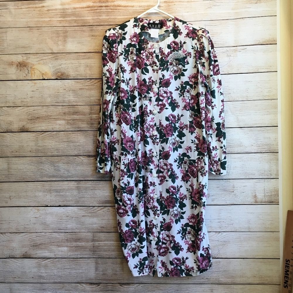 VINTAGE ATJ II FLORAL MIDI DRESS - Picture 1 of 13